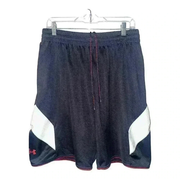 Under Armour Mens Black/White Basketball Shorts, Large - Picture 1 of 6
